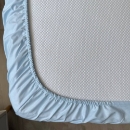 Set lenjerie de schimb pentru patut bebe 3 piese Inimioare albastre (6)